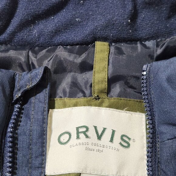ORVIS Men's Ripstop Puffer Vest Size M - Blue & Olive Green - Zip Up - Picture 3 of 8